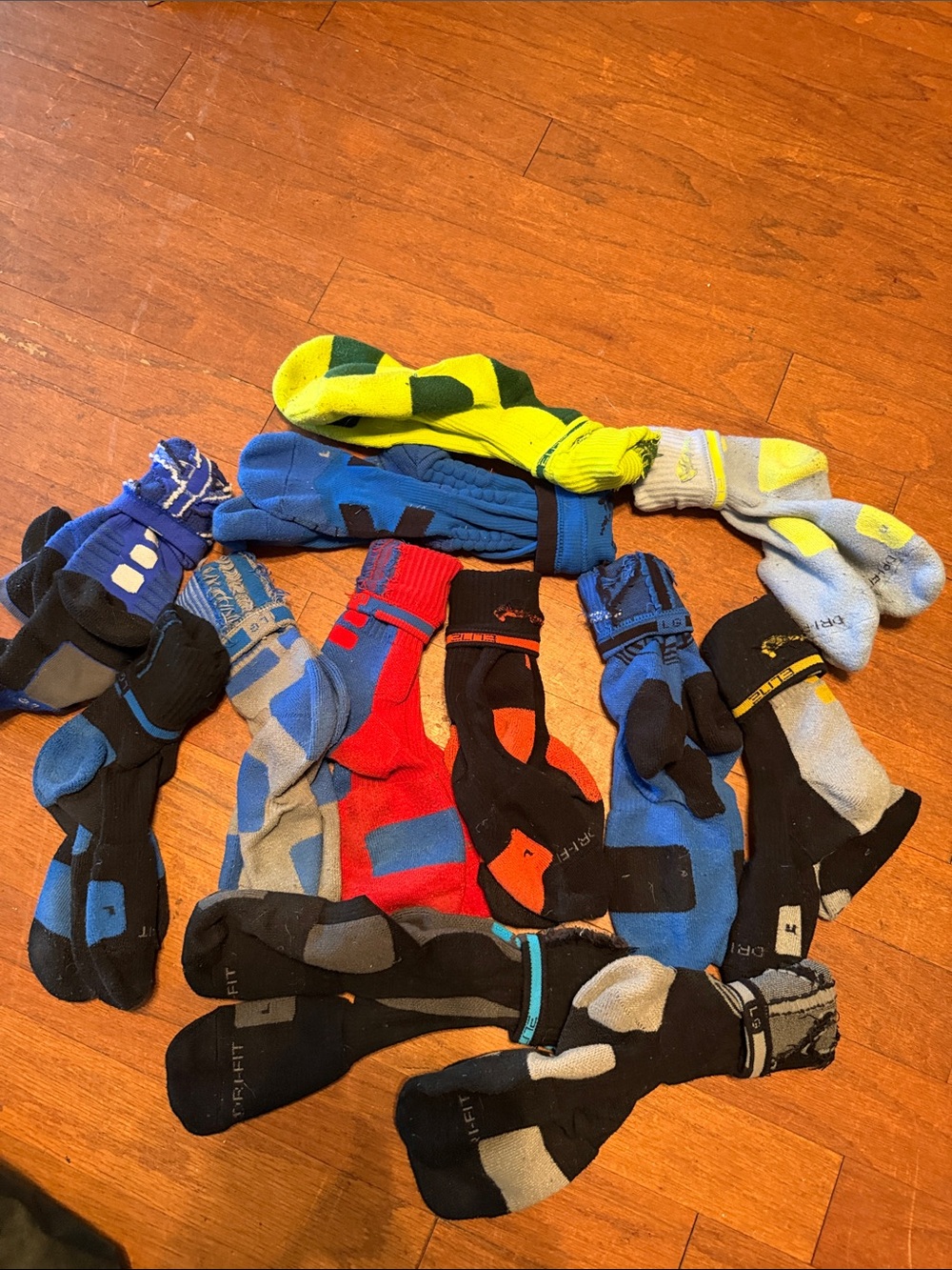 Men's Performance Crew Socks - Blue, Black, Red
